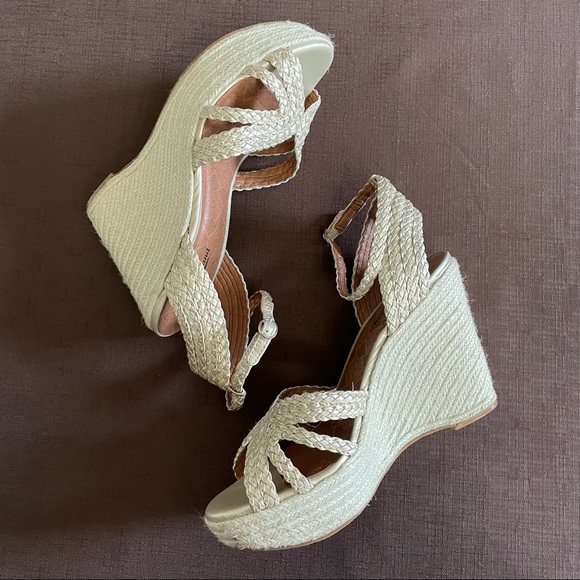 Lucky Brand Lainey Espadrille Gold Braided Wedge 9 - Picture 2 of 9